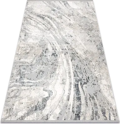Zdjęcie produktu dla Dywan TULS nowoczesny, strukturalny, frędzle 51328 Vintage, przecierany, abstrakcja kość słoniowa / szary  beżowy 120x170 cm