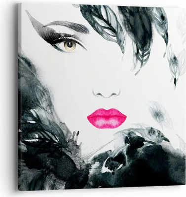 Produktbild von Bild auf Leinwand - Leinwandbild - Frau Abstraktion - 40x40cm - Wand Bild - Wanddeko - Wandbilder - Leinwanddruck - Bilder - Kunstdruck - Wanddekoration - Leinwand bilder - Wandkunst - AC40x40-3663