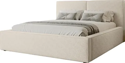 Produktbild von MIRJAN24 Polsterbett Santos Boucle, Doppelbett mit Bettkasten, Ehebett, Gasdruckfeder, Lattenrost (Farbe: Coral 65, Größe: 140x200 cm)