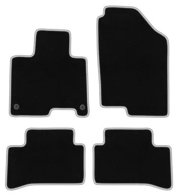 Produktbild von Fußmatten Automatten Velours Schwarz/Silber für Kia Sportage V 2021- Set 4-tlg