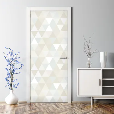 Produktbild von Dekorative Türposter selbstklebend Klebefolie Wandaufkleber Türaufkleber Dreieck gold grau 85 x 200 cm