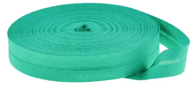 Schrägband Baumwolle Breite 14mm gefalzt seegrün