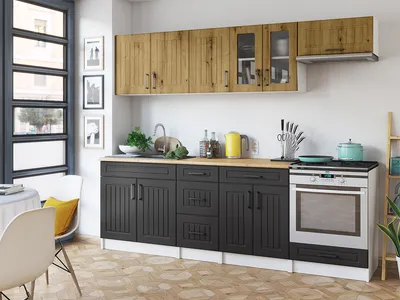 Obrázek produktu pro Kuchyňská linka BERIZA CHOCO 240cm - Dub artisan + grafit