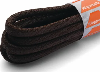 Produktbild von RINGELSPITZ - Rund Dick Gewachst Schnürsenkel – Robust und Wasserabweisend - 90 cm, dunkelbraun