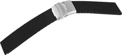 Produktbild von Silikon-Uhrenarmband, schwarz, Faltschließe, 20 mm - 24 mm