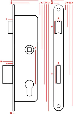 Image de Serrure de porte de chambre Serrure à encastrer PZ DIN-droite/gauche 90/22 mm Z075