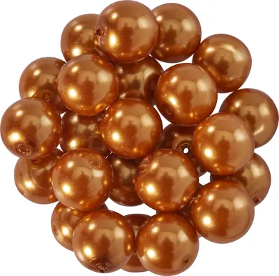 Produktbild von Glaswachsperlen Ø 8 mm, 25 Stück Hellorange