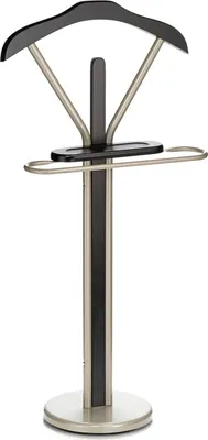 Produktbild von Herrendiener FABIO mit Hosenbügel und Ablage, Champagner/Schwarz - Stummer Diener Kleiderbutler Kleiderständer mit Kleiderbügel