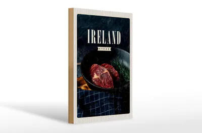 Produktbild von Holzschild Reise 20x30cm Irland Steak angebraten Pfeffer