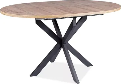 Image de Table à manger Gaston, table de cuisine 100-135 cm, couleur au choix : chêne Artisan / noir