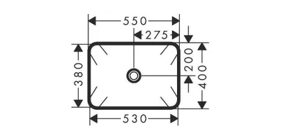 Zdjęcie produktu dla hansgrohe Xuniva Q umywalka nablatowa, SmartClean, bez przelewu, bez otworu na baterię, 550x400 mm, biała, 61075450
