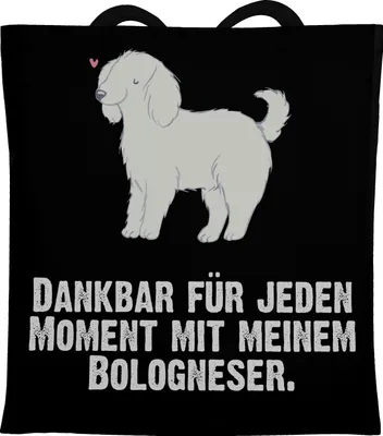 Produktbild von Mr. & Mrs. Panda Beutel Bologneser Moment - Schwarz - Geschenk, Jutebeutel, Shopping Tasche, Tote Bag, dokumententasche, Schultasche, Stoffbeutel