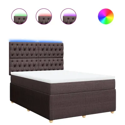 Produktbild von vidaXL Boxspringbett mit Matratze Dunkelbraun 140x190 cm Stoff