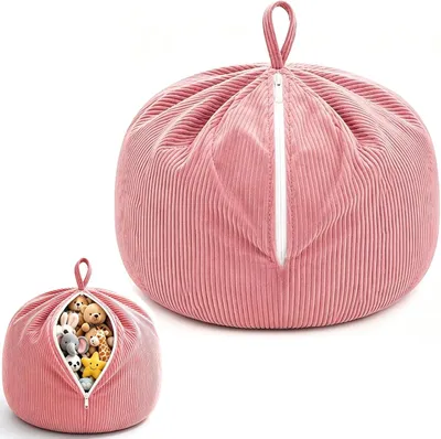 Imagen del producto de Saco de almacenamiento grande, hecho de tela resistente, con cremallera, ideal para guardar peluches