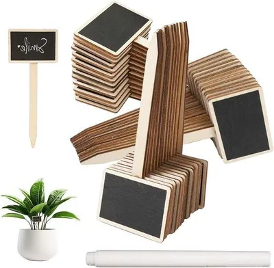 Obrázok produktu pre Štítky na starostlivosť o drevo, 30 ks, 15 x 6,5 cm, čierne, typ T, odolné voči poveternostným vplyvom, záhradné kliešte, štítky na zeleninu, vnútorné a vonkajšie rastliny