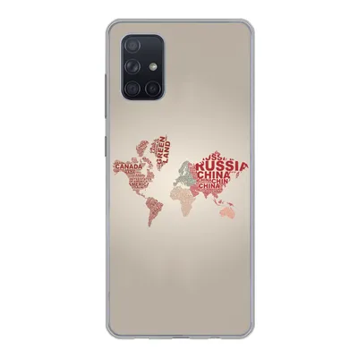Produktbild von MuchoWow® Handyhülle Schutzhülle Hülle für Samsung Galaxy A51 5G Weltkarte - Karte - Briefe Silikon Softcase Handy Hülle - Abbildung