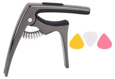 Obrázek produktu pro Kovový kapodastr, 3 v 1, přenosný, pro akustické kytary, elektrické kytary, ukulele, příslušenství, černý