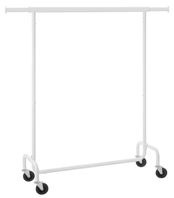 Produktbild von Ausziehbarer weißer Kleiderständer mit Rollen