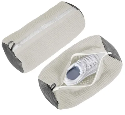 Produktbild von Omgoods – Wiederverwendbare Schuhwaschbeutel, 2er-Pack, aus Mikrofaser