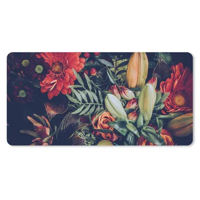 Produktbild von MuchoWow® Schreibtischunterlage Blumenstrauß - Stilleben - Blumen - Pflanzen - Rot 80x40 cm - XXL Mauspad - Gaming Mauspad