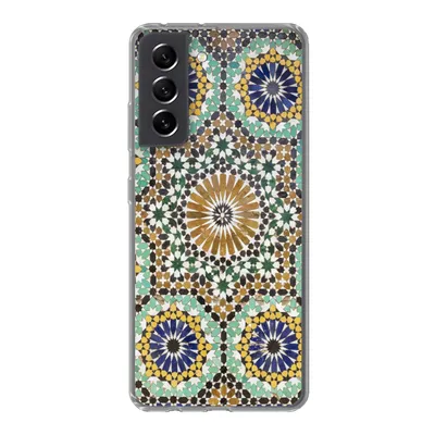 Produktbild von MuchoWow® Handyhülle Schutzhülle Hülle für Samsung Galaxy S21 FE Eine Nahaufnahme eines marokkanischen Mosaiks Silikon Softcase Handy Hülle - Mobiltelefonhülle