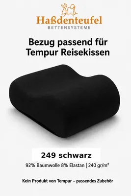 Produktbild von Kissenbezug passend für TEMPUR Reisekissen 25 x 31 x 10/7 cm – Baumwolle Elasthan, KI-generiertes Bild