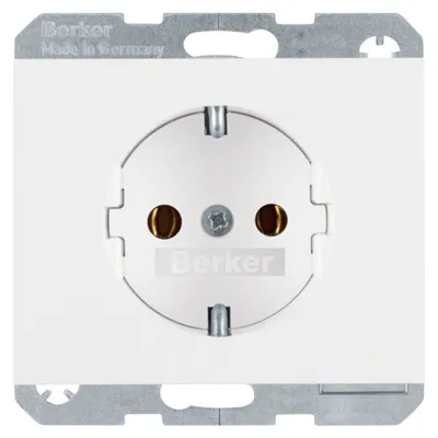 Produktbild von BER Schuko-Steckdose 16A K.1 41157009 polarweiss mit Schraubklemmen