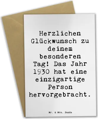 Produktbild von Mr. & Mrs. Panda babykarte Spruch 1930 Geburtstag - Weiß - Geschenk, Wertschätzung, Glückwunsch, neujahrskarte, weihnachtskarten, zum, Alter, Geburtstagskind, Feier, Jahr