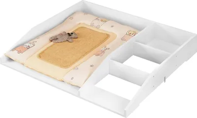 Obrázok produktu pre Prídavná doska na komodu s odkladacími priehradkami | Biela | 80 x 74,5 x 13,5 cm