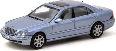 Produktbild von Tarmac T64G-072-BL Mercedes-Benz S-Klasse (W220) hellblau metallic Maßstab 1:64 Modellauto