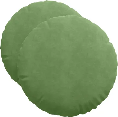 Image de Coussins d'assise vidaXL, lot de 2, vert clair, Ø 50 x 19 cm, velours