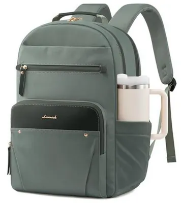 Produktbild von Laptop Rucksack Damen 17 Zoll Wasserdicht Arbeitsrucksack Schulrucksack Graugrün