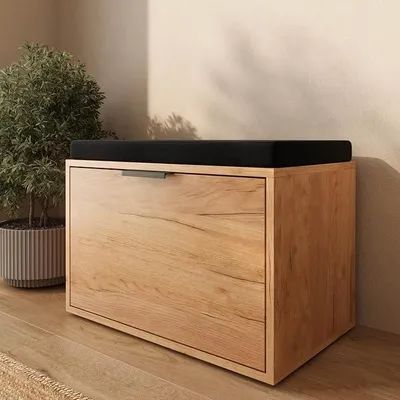 Imagen del producto de Estante para zapatos tipo banco con asiento
