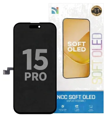 Produktbild von Kompatibel NCC Soft OLED 120Hz Display Touchscreen Bildschirm Schwarz für Apple iPhone 15 Pro A2848, A3101 & Werkzeug