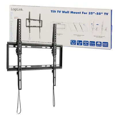 Produktbild von LogiLink BP0010, 81,3 cm (32"), 139,7 cm (55"), 200 x 200 mm, 400 x 400 mm, -8 - 0°, Schwarz