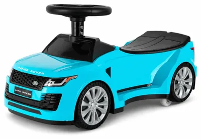 Image de Véhicule à poussette Range Rover Vogue pour enfants (1 à 3 ans) – Rotation à 360°, éclairage LED, effets sonores et espace de rangement – Véhicule à poussette sous licence officielle, bleu