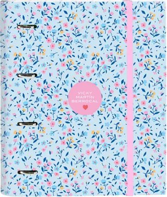 Image de Classeur à anneaux Vicky Martín Berrocal Paraíso Bleu Rose 27 x 32 x 3.5 cm
