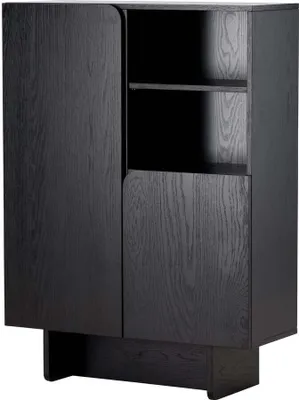 Produktbild von FURNLUX Anrichte Tyreo Schwarz 80cm / Hauptfarbe: Schwarz / Abmessungen: 80 x 30 x 110 cm