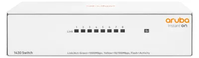 Produktbild von HPE Aruba Networking Networking Instant On Switch 8p Gigabit 1430, Unmanaged, L2, Gigabit Ethernet (10/100/1000), Vollduplex, Rack-Einbau