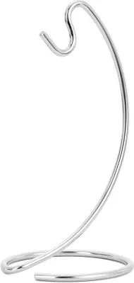 Image de Support pour bananes - base circulaire - support pour bananes - argenté - métal - 16*34 cm - présentoir à fruits