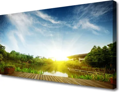 Produktbild von Tulup Leinwand-Bilder 100x50 Wandbild Canvas Kunstdruck See Landschaft