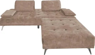 Produktbild von KAWOLA Sofa WIOLO Schlafsofa Daybed mit Hocker velvet taupe