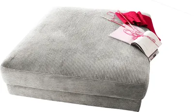 Produktbild von KAWOLA Big Hocker MADELINE Polsterhocker Cord hellgrau
