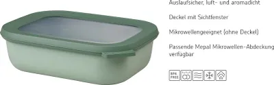 Image de Mepal multischüssel cirqula rechteckig 500 ml - nordic sage 106251094700 8720294018711