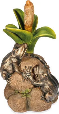 Produktbild von esotec Wasserspeier-Figuren FRÖSCHE unter Rohrkolben | EINZELFIGUR 100742