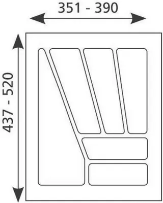 Produktbild von Besteckeinsatz 610564 BE 45 MULTI 351 - 390 mm