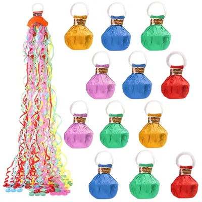 12 Luftschlangen aus Papier, bunt, Konfetti, für Partys