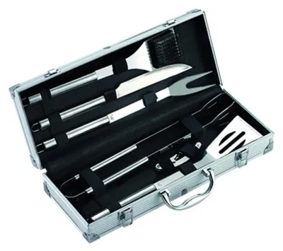 Produktbild von Ompagrill BBQ-Accessoires-Set, 6 Teile, aus Edelstahl mit Aluminium-Koffer