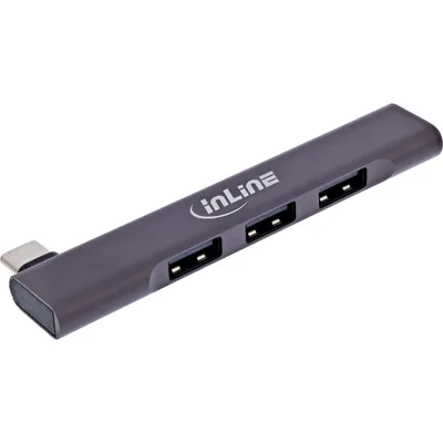 Image de InLine® Slim USB-C Hub, 4 ports, USB 3.0 + 3x USB 2.0, forme étroite