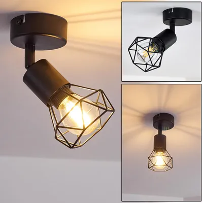 Produktbild von Borio »Borio« verstellbare Retro Wandlampe aus Metall in Schwarz